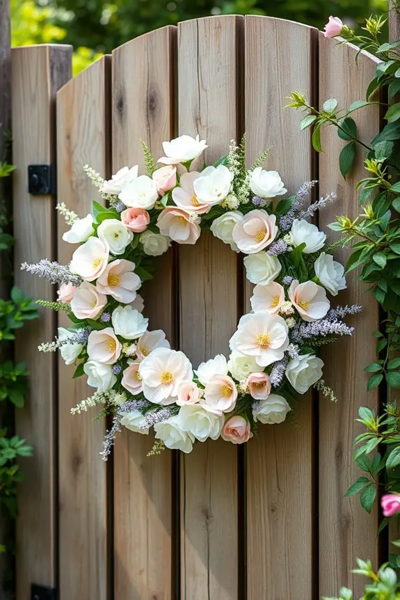 seasonal floral gate wreaths