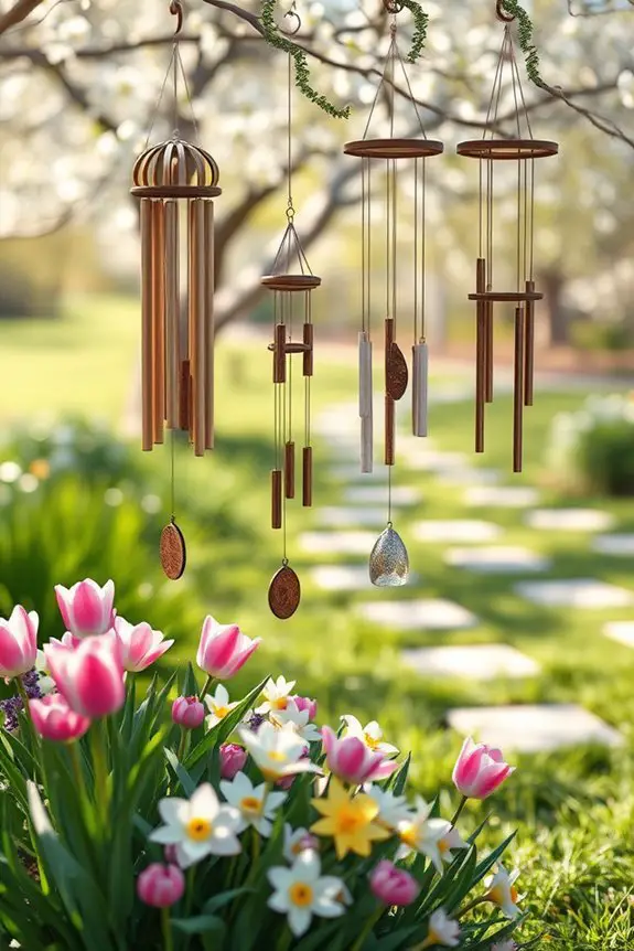 seasonal garden wind chimes
