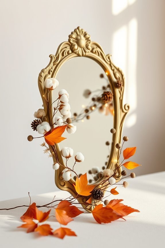 seasonal garland mirror decoration