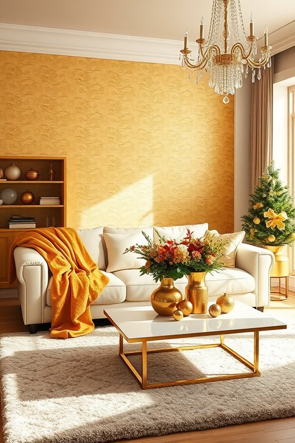 seasonal gold decor accents