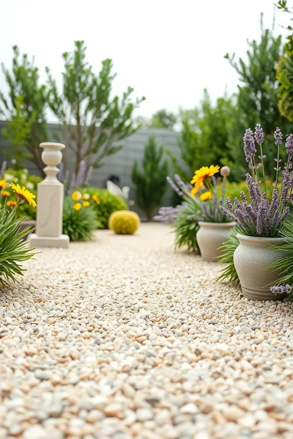 seasonal gravel garden decor