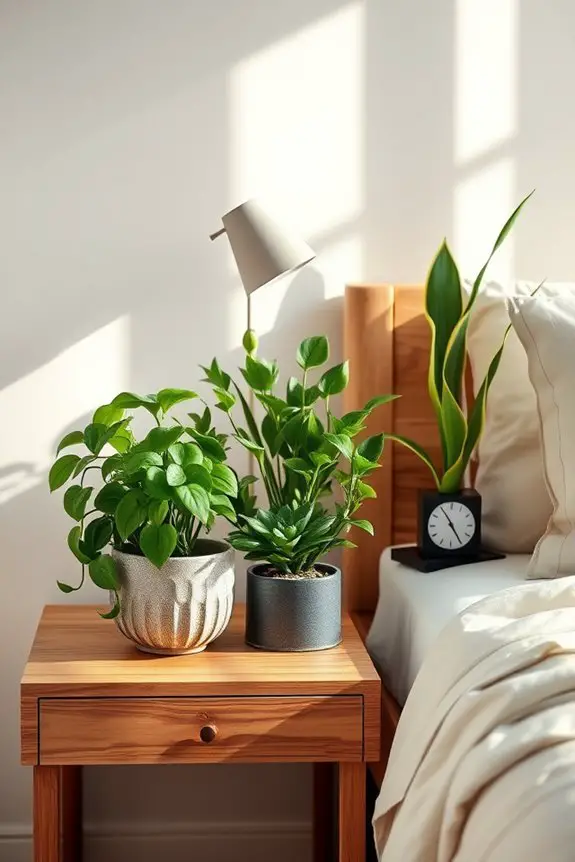 seasonal nightstand plant arrangement