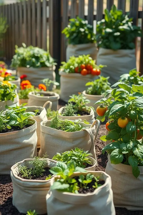 seasonal planting in grow bags