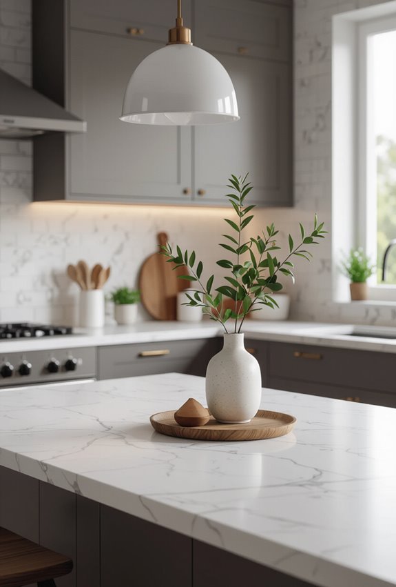 seasonal rotating minimalist countertop vignette