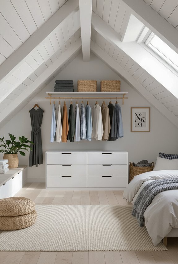 seasonal shallow attic garment storage