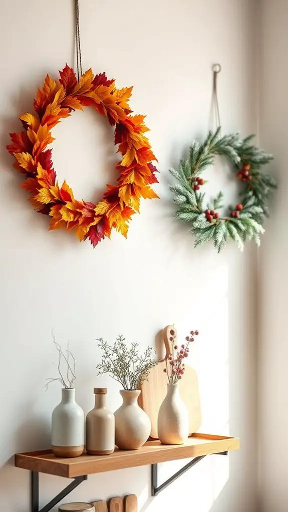 seasonal wreaths enhance kitchens
