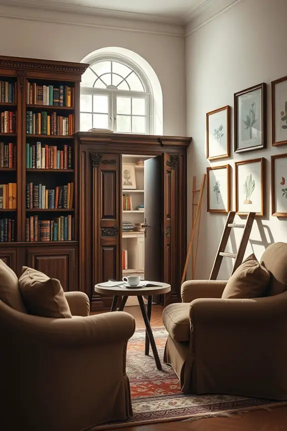 secret bookcase door escape
