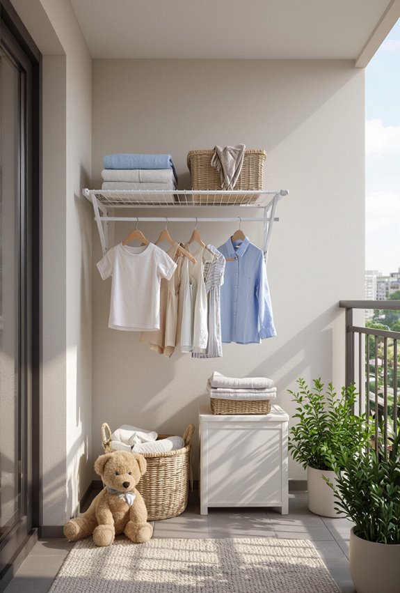 secure balcony laundry setup