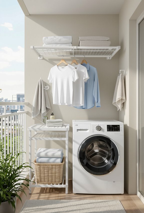 secure balcony laundry setup