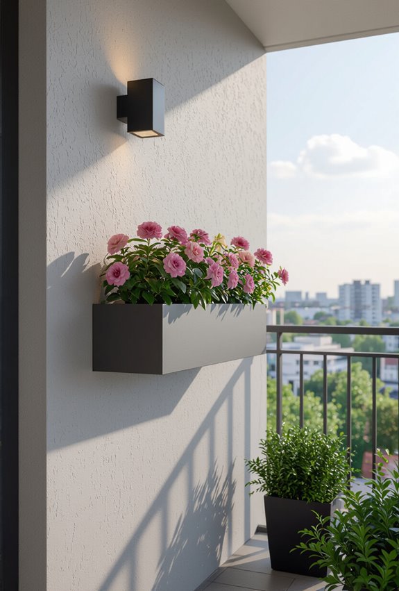 secure color coordinated railing planters