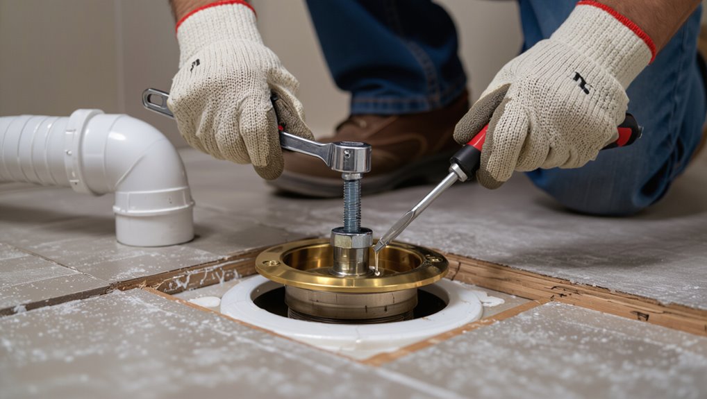 secure flange to subfloor