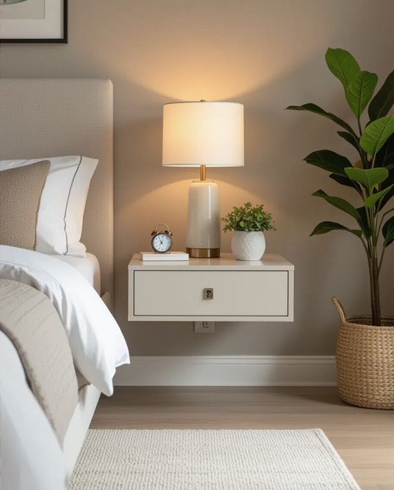 secure floating nightstand design