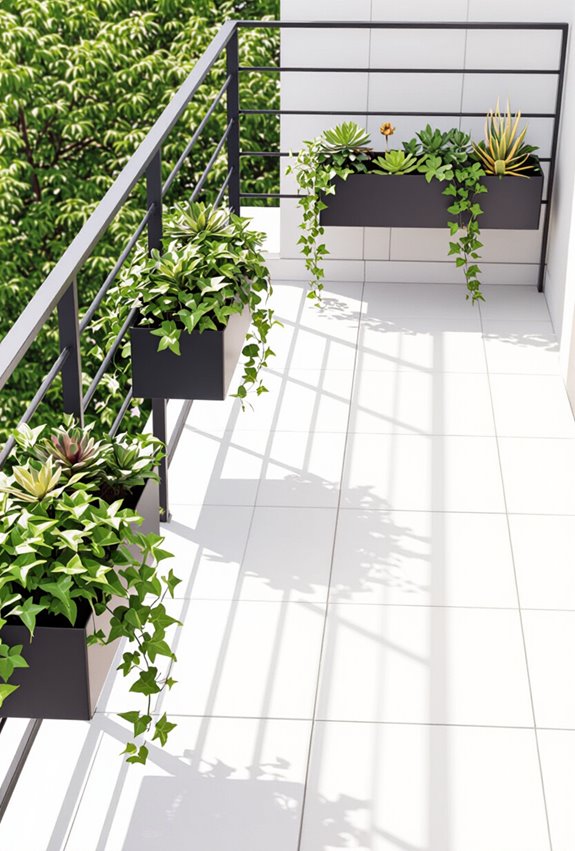 secure rail mounted herb troughs