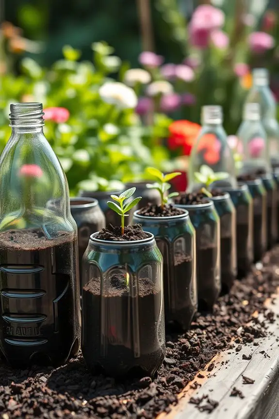 seedling growth in bottles