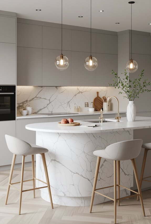 semi circular space saving countertop