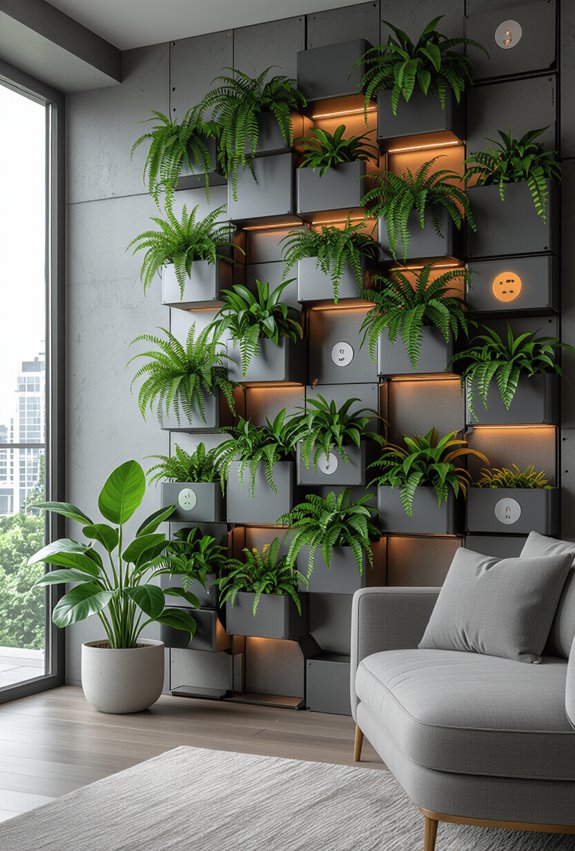 sensor driven plant walls