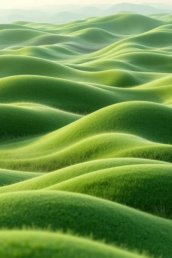 serene abstract green landscapes