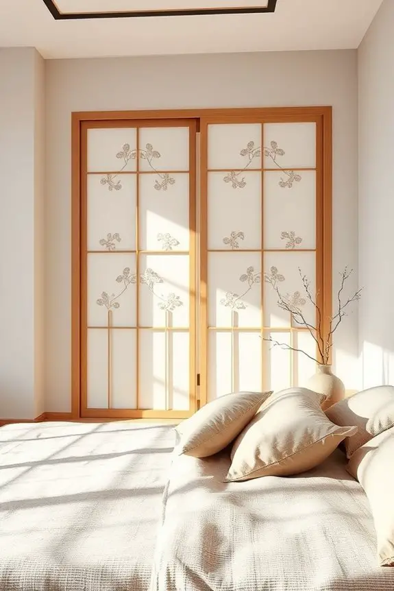 serene asian inspired sliding panels