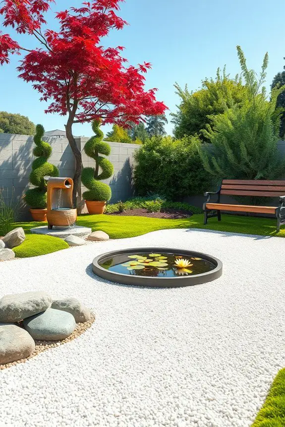serene backyard meditation space