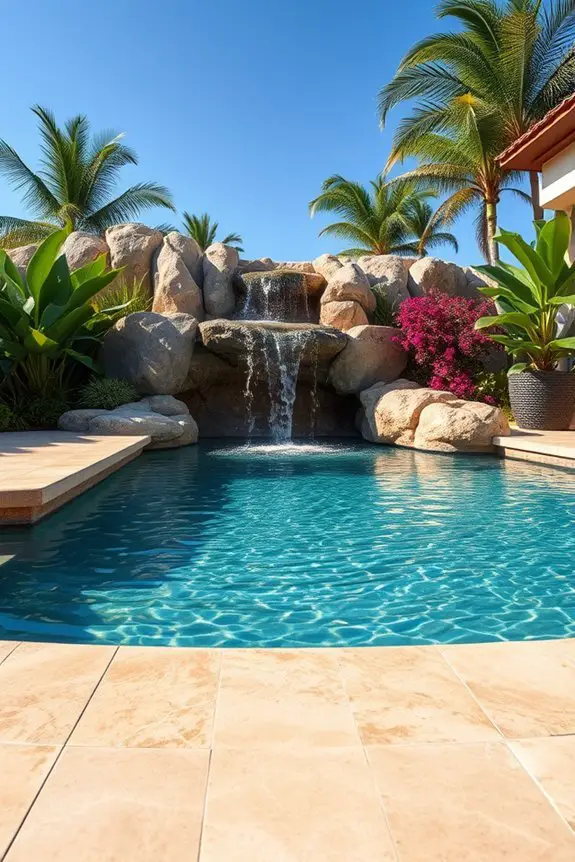 serene backyard waterfall feature