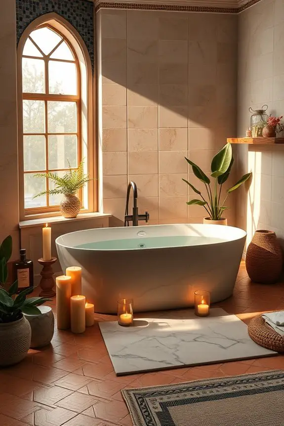serene bathroom candle ambiance