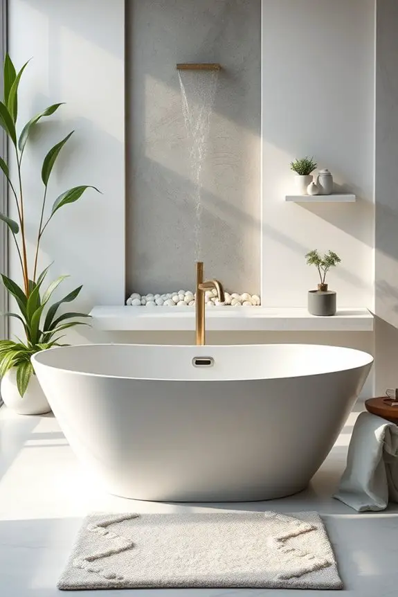 serene bathroom water features