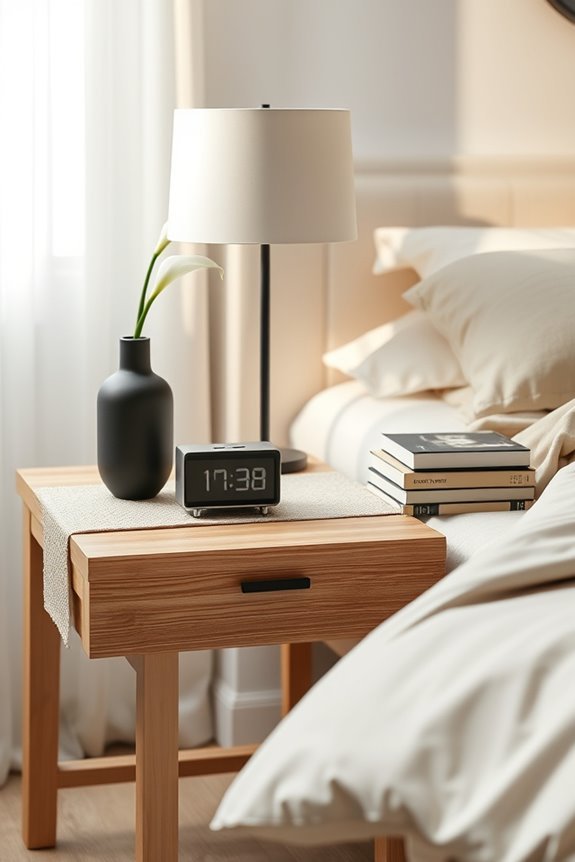 serene bedside table decor