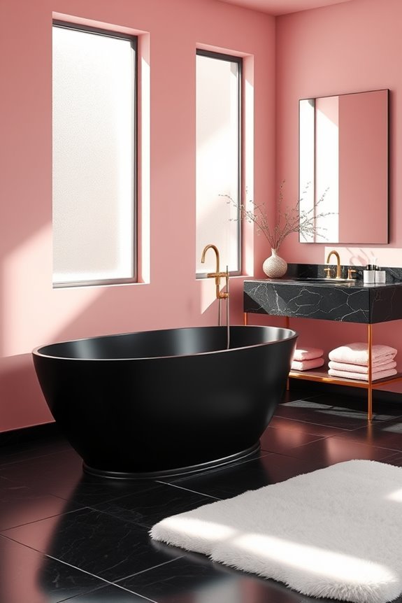 serene black and pink retreat