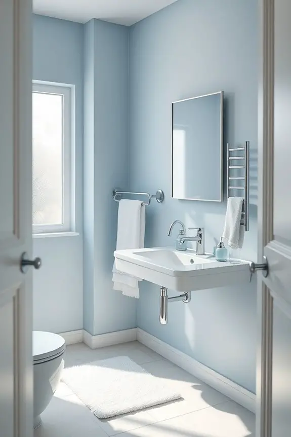 serene blue and silver