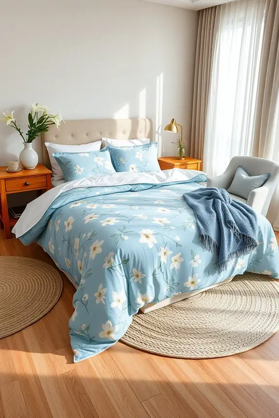 serene blue floral elegance