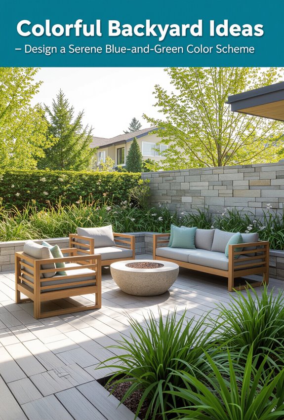 serene blue green garden design