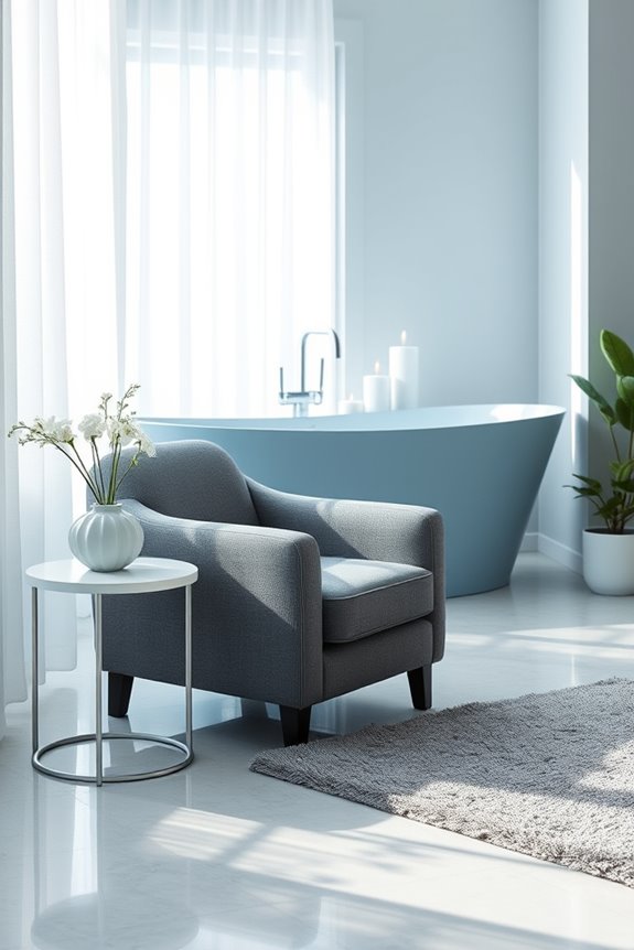 serene blue grey seating