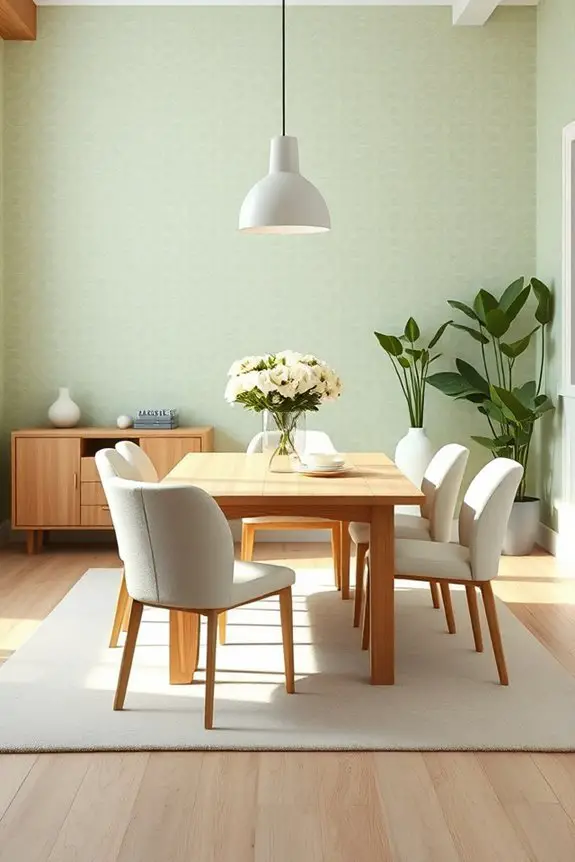 serene celery green dining