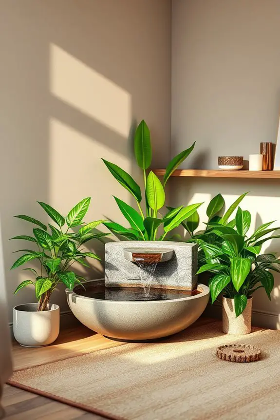 serene corner water feature