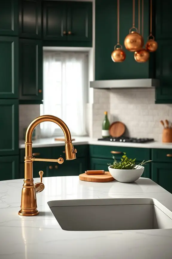 serene deep green kitchens