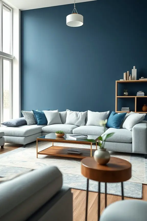 serene deep slate blue elegance