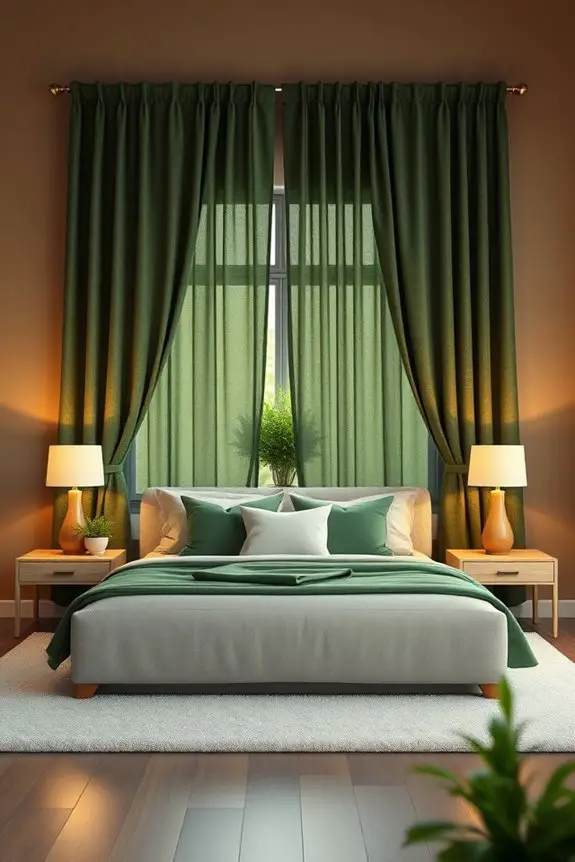 serene forest green curtains