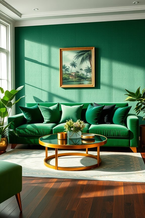 serene green color gradients
