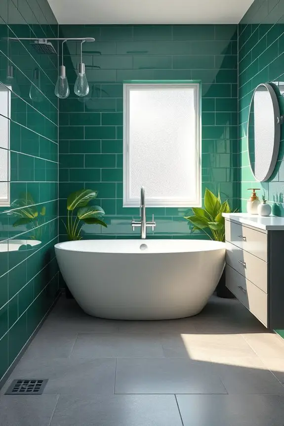 serene green gray bathroom design