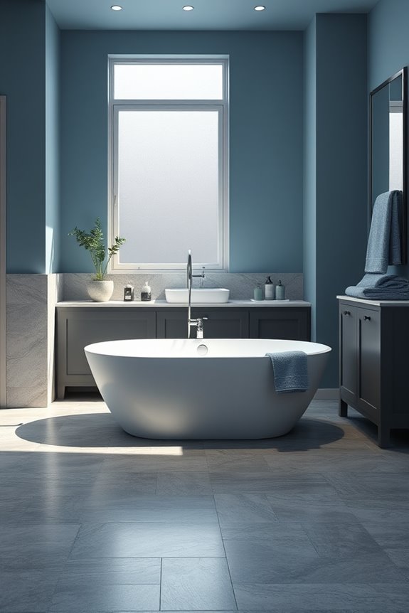 serene grey and blue