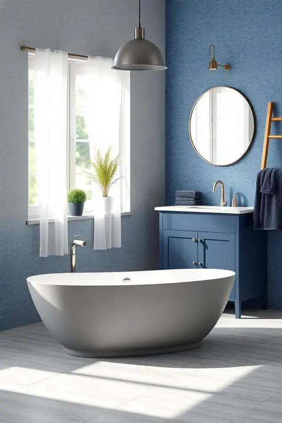 serene grey and blue sanctuary