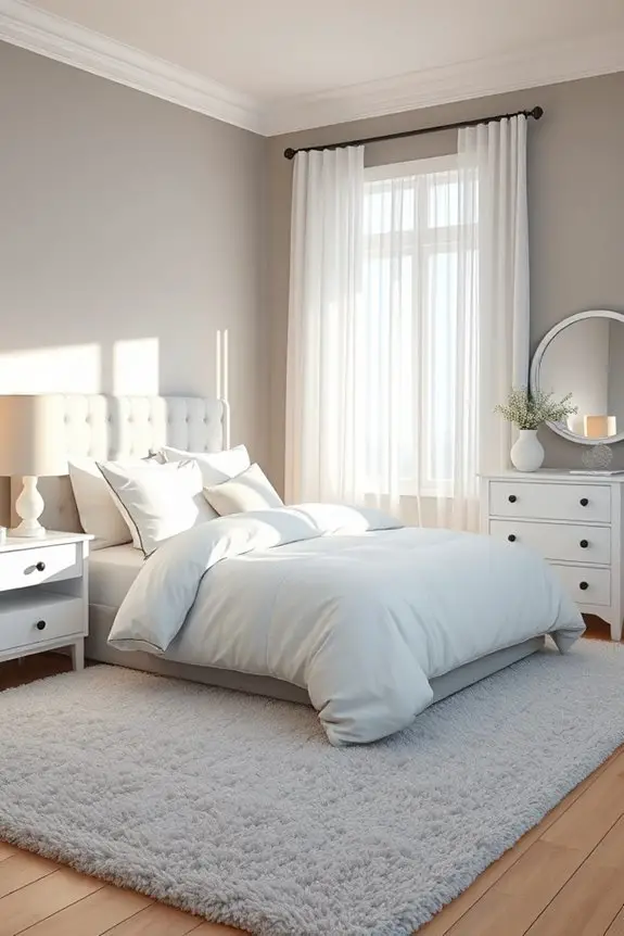 serene grey and white