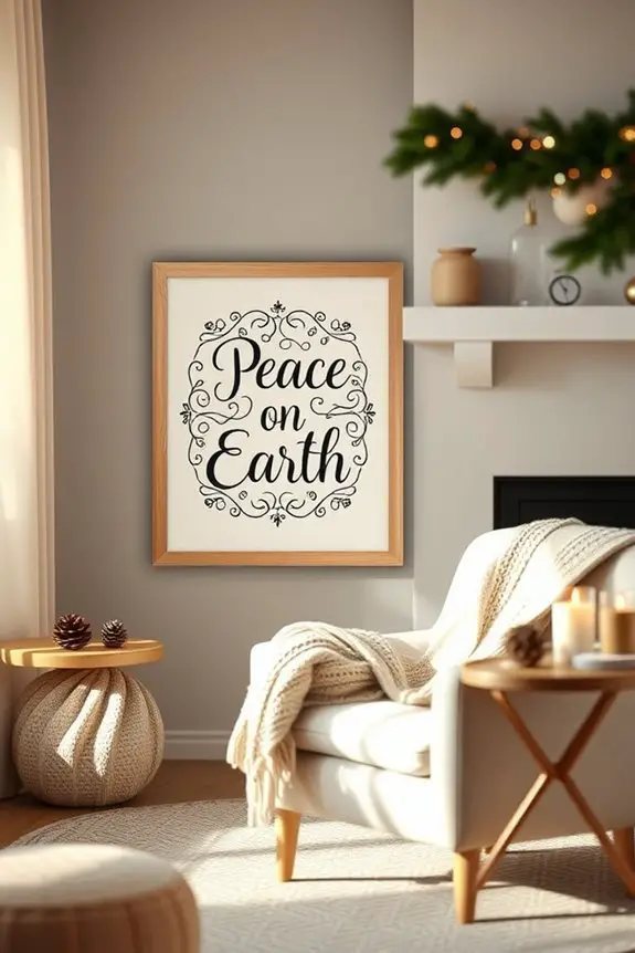 serene holiday typography decor