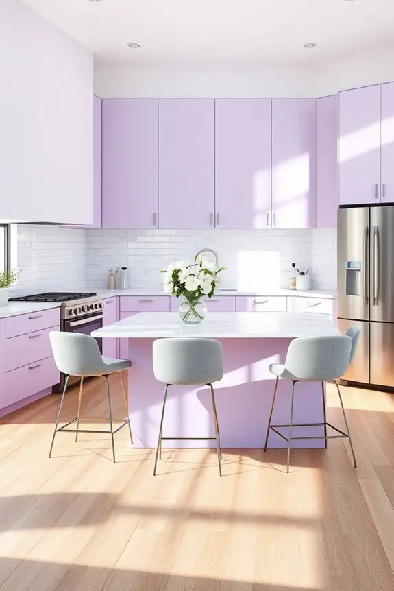 serene lavender kitchen decor