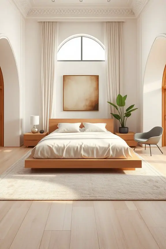 serene minimalist arabic bedroom