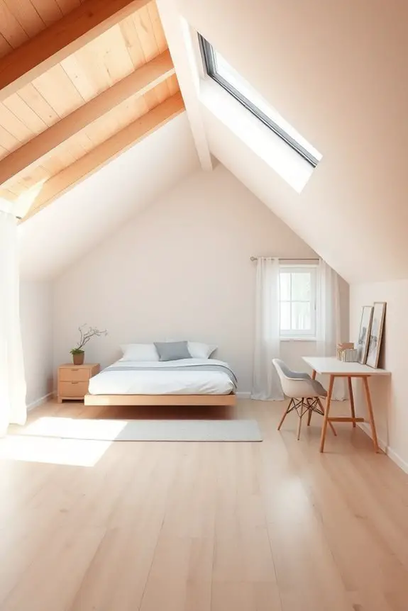 serene minimalist attic bedroom
