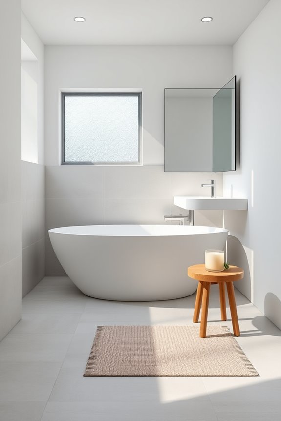 serene minimalist bathroom accessories