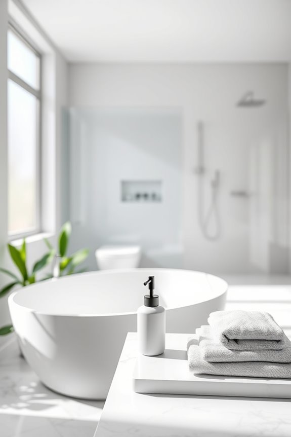 serene minimalist bathroom accessories
