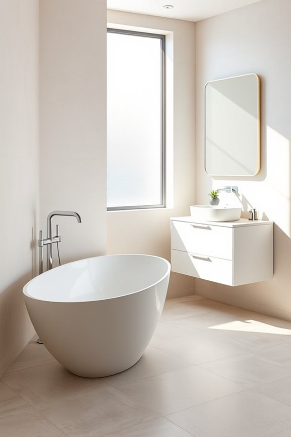 serene minimalist bathroom design