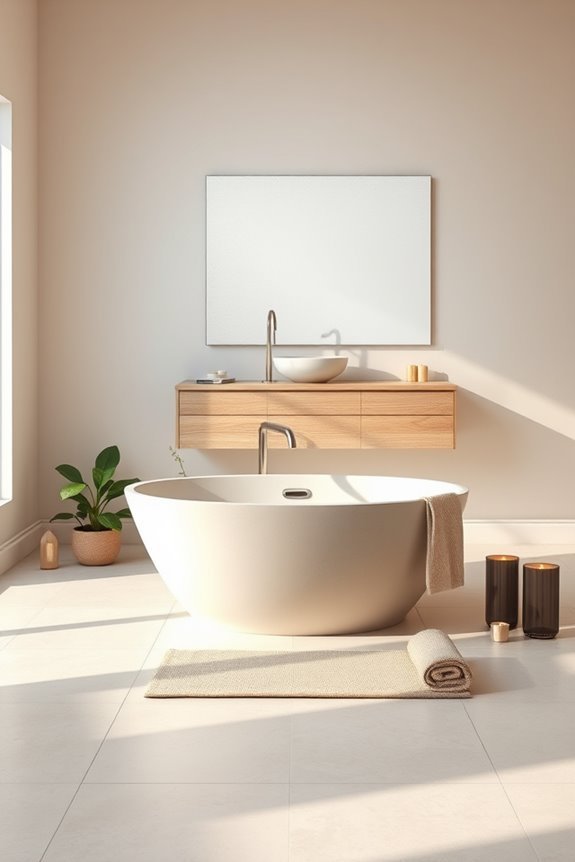 serene minimalist bathroom design